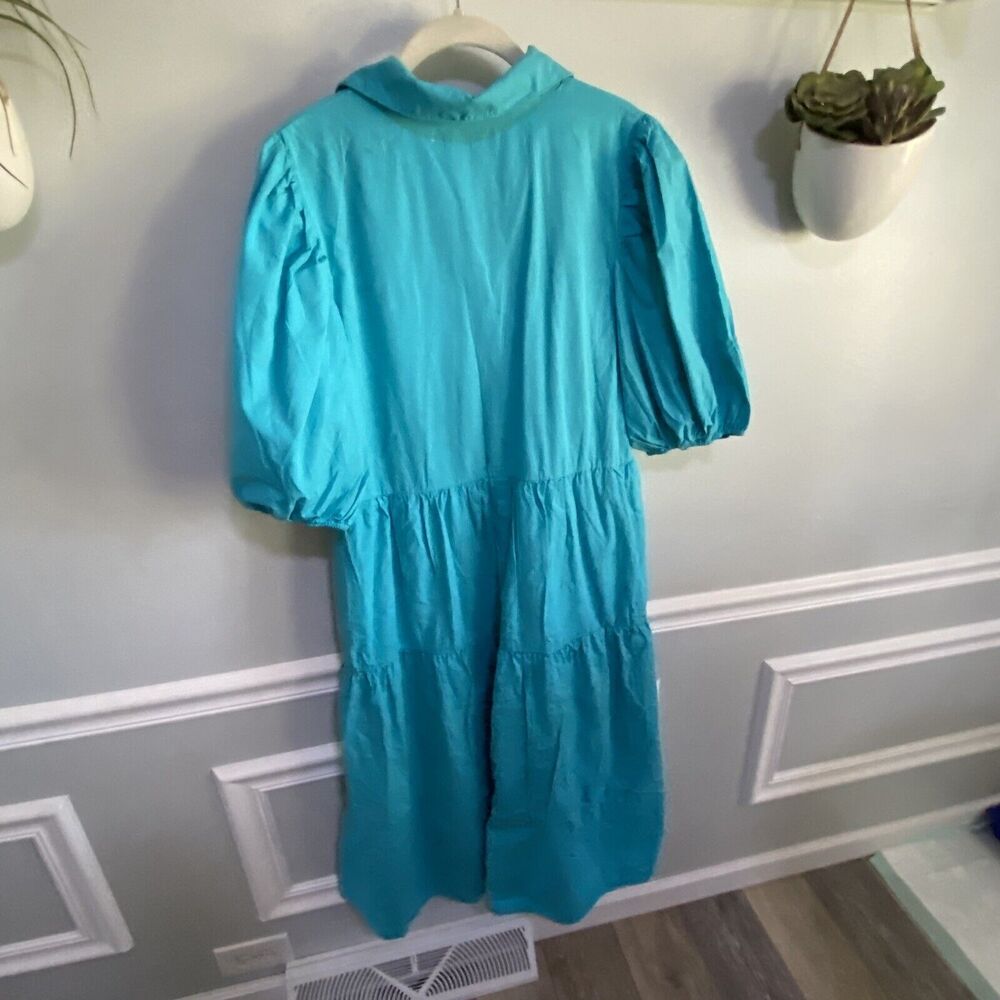 ANTHROPOLOGIE AMADI SHIRT DRESS LARGE $158 Cordelia Tiered Midi Shirtdress New - Picture 10 of 11